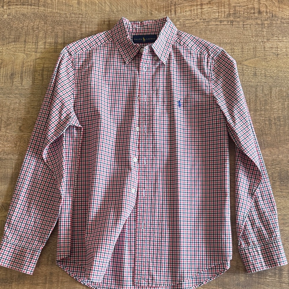 Ralph Lauren Boys Red and Blue Plaid Shirt